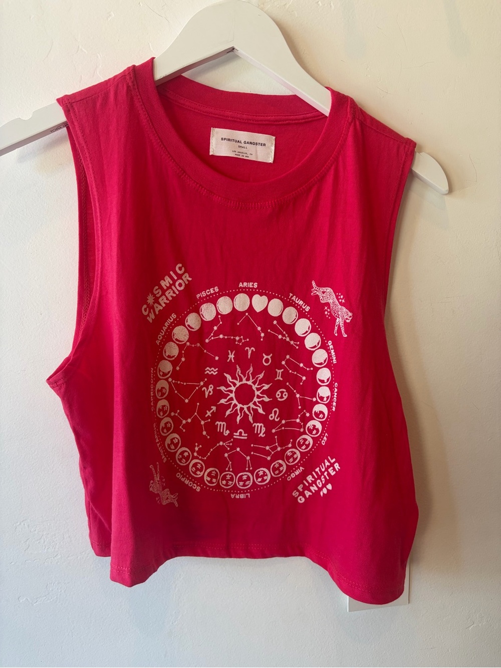 Spiritual Gangster Red/Watermelon Zodiac Muscle Tank